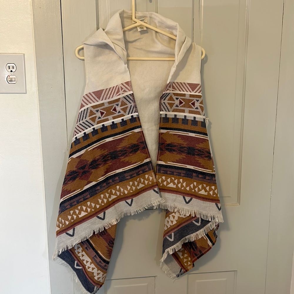 OS Francesca’s Aztec Hooded Vest